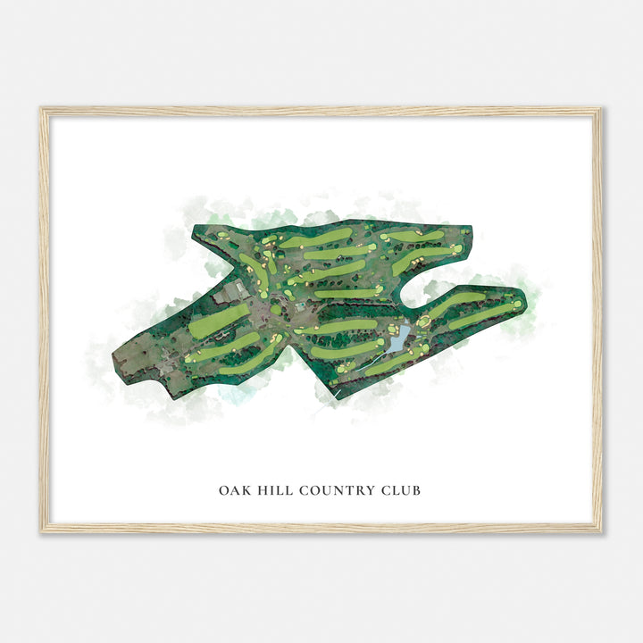 Print of Oak Hill Country Club Classic Map