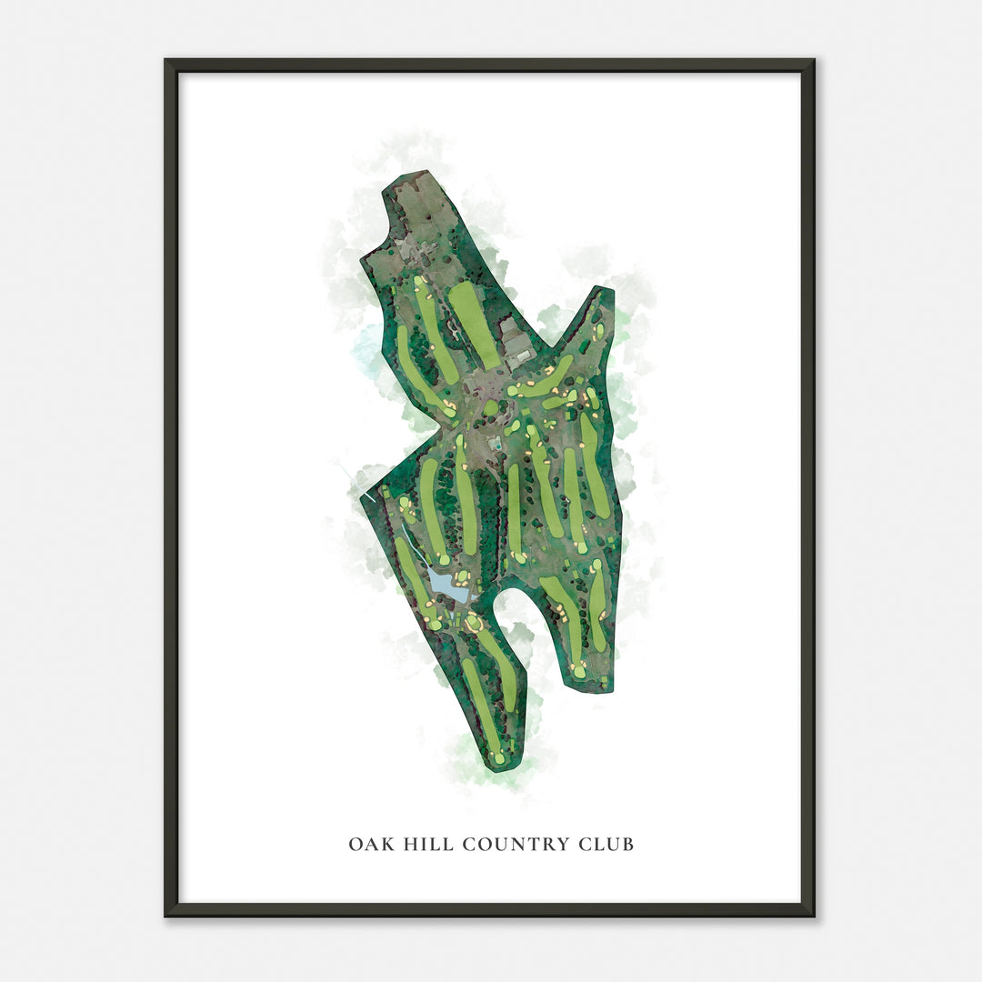 Print of Oak Hill Country Club Classic Map