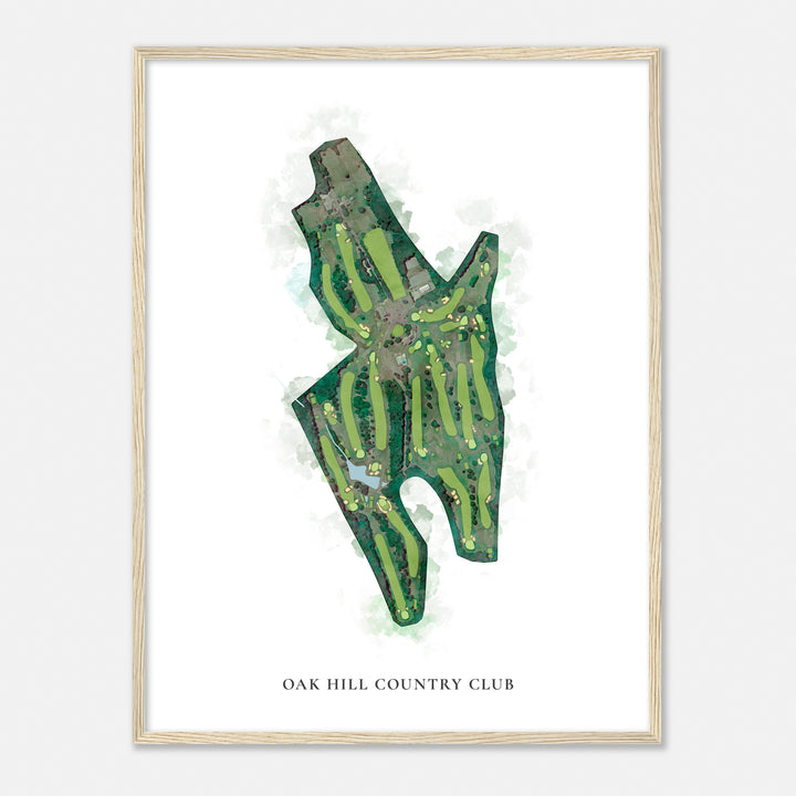 Print of Oak Hill Country Club Classic Map