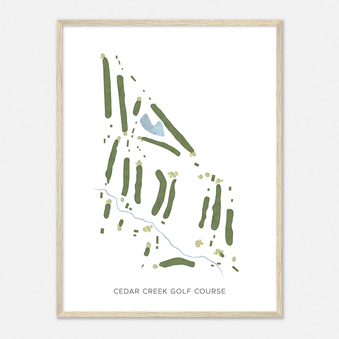 Print of Cedar Creek Golf Course Modern Map