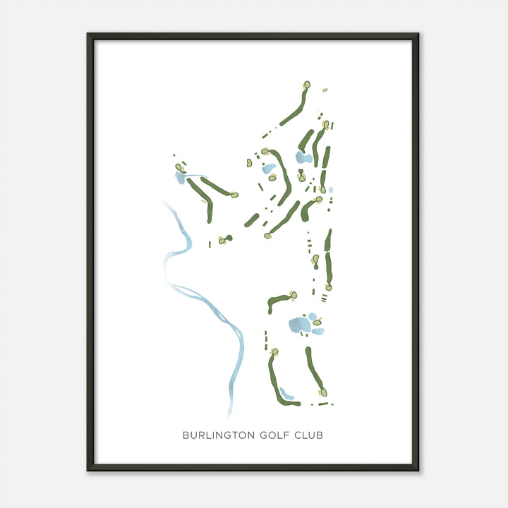 Print of Burlington Golf Club Modern Map
