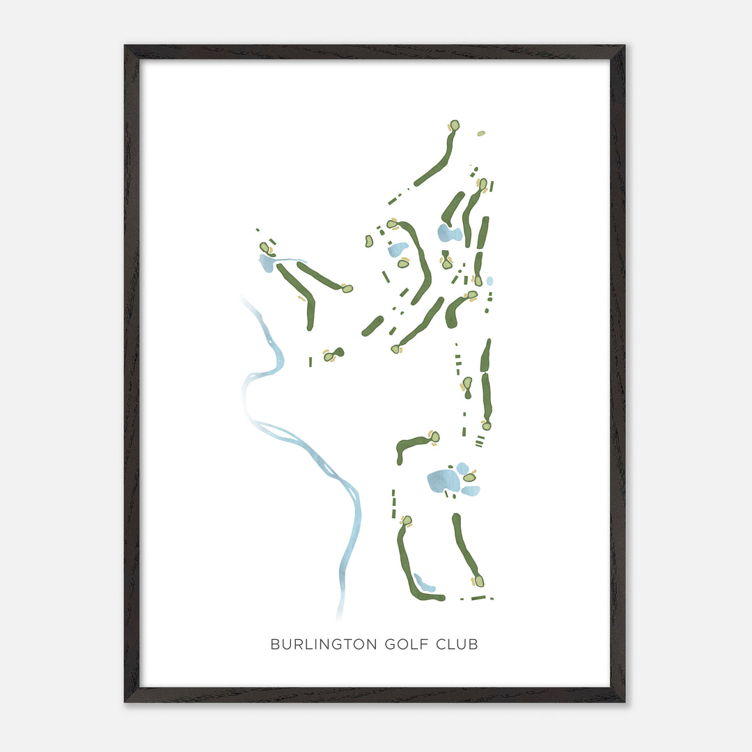 Print of Burlington Golf Club Modern Map