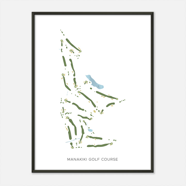 Print of Manakiki Golf Course Modern Map