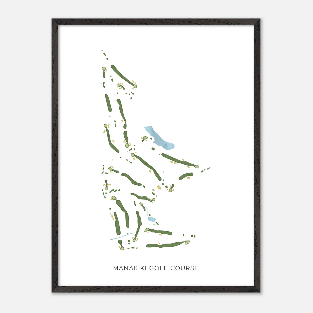 Print of Manakiki Golf Course Modern Map