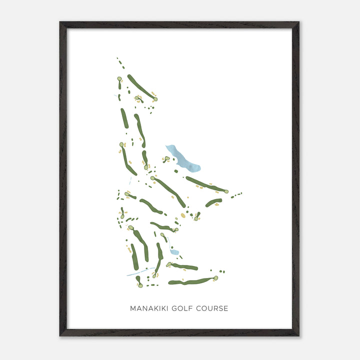 Print of Manakiki Golf Course Modern Map