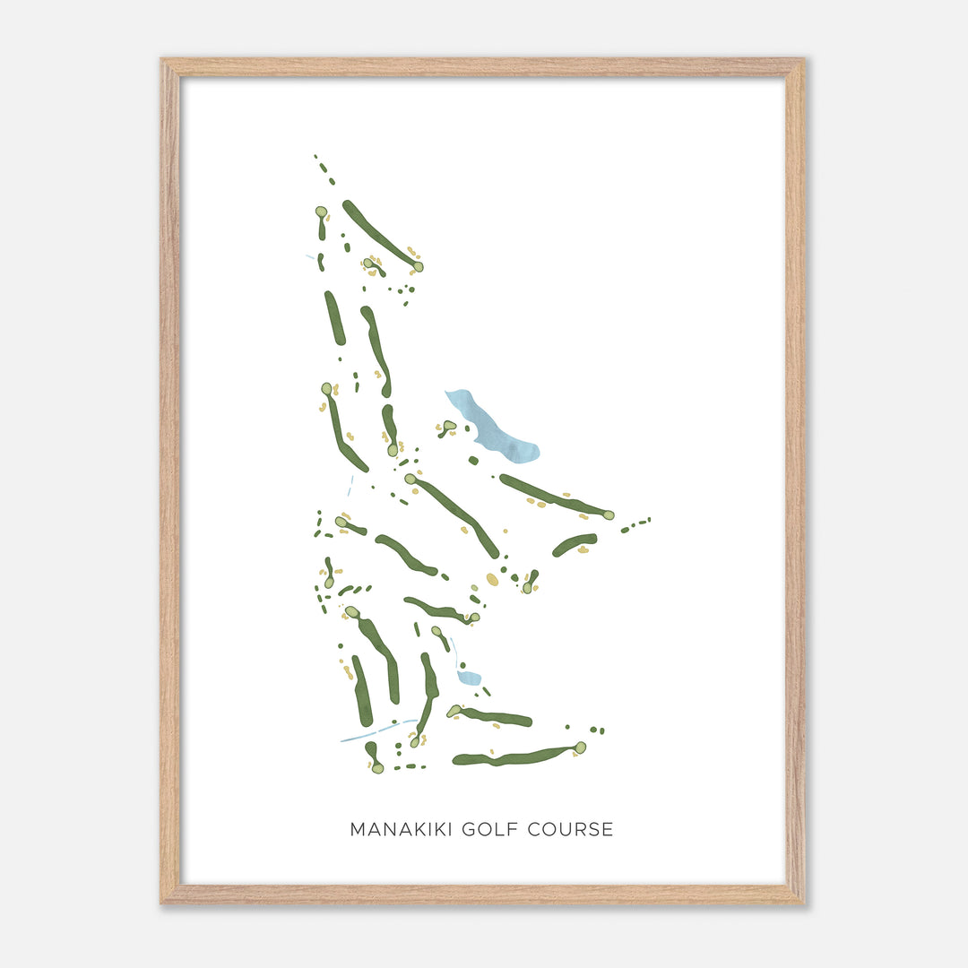 Print of Manakiki Golf Course Modern Map