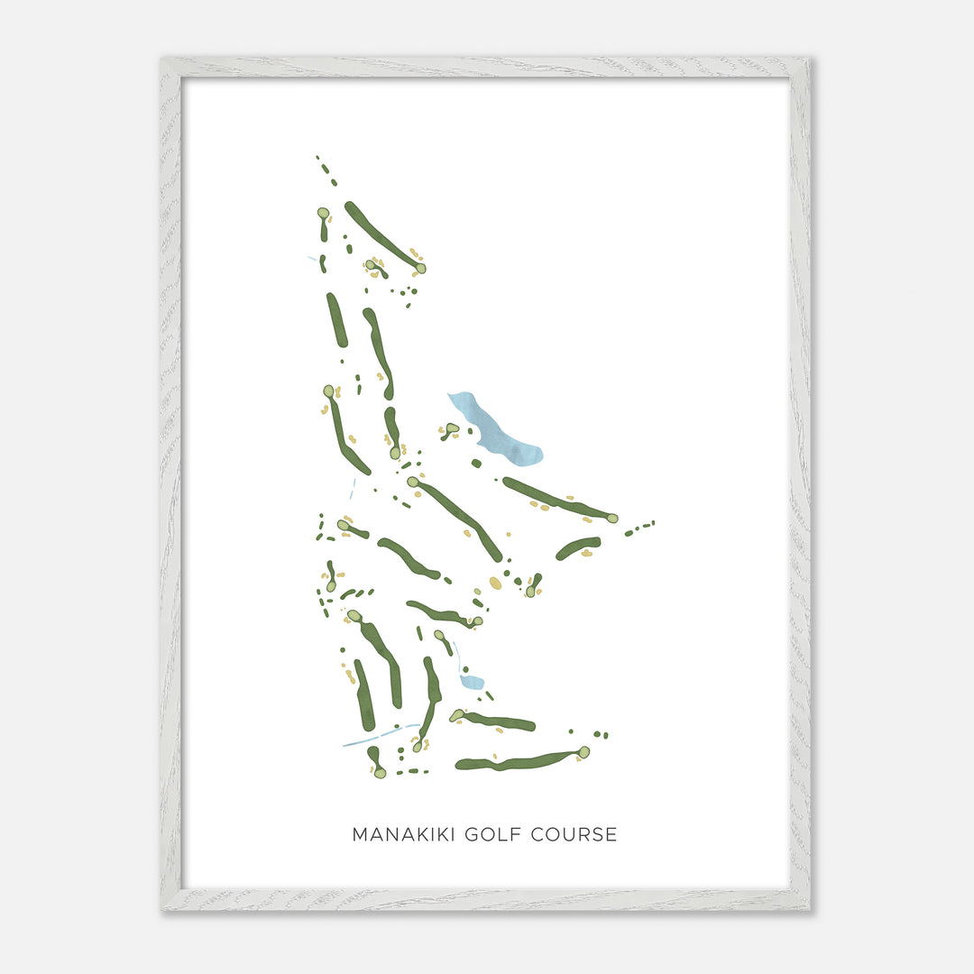 Print of Manakiki Golf Course Modern Map