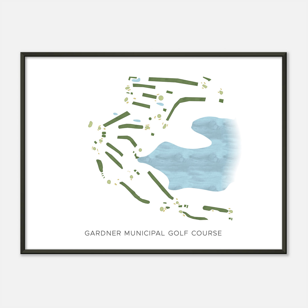 Print of Gardner Municipal Golf Course Modern Map