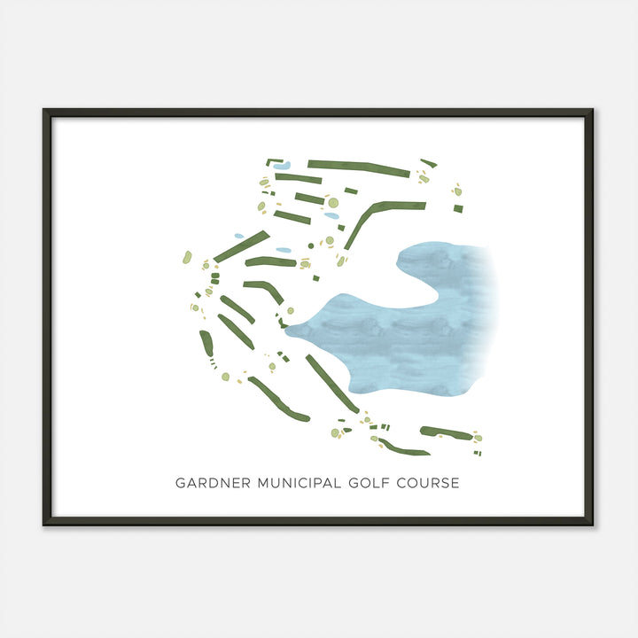 Print of Gardner Municipal Golf Course Modern Map