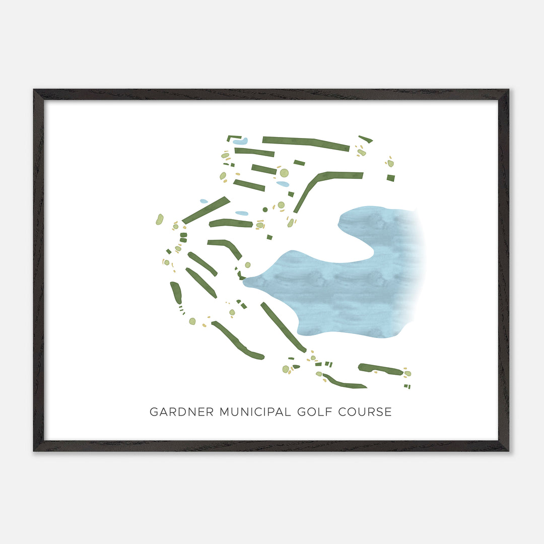 Print of Gardner Municipal Golf Course Modern Map