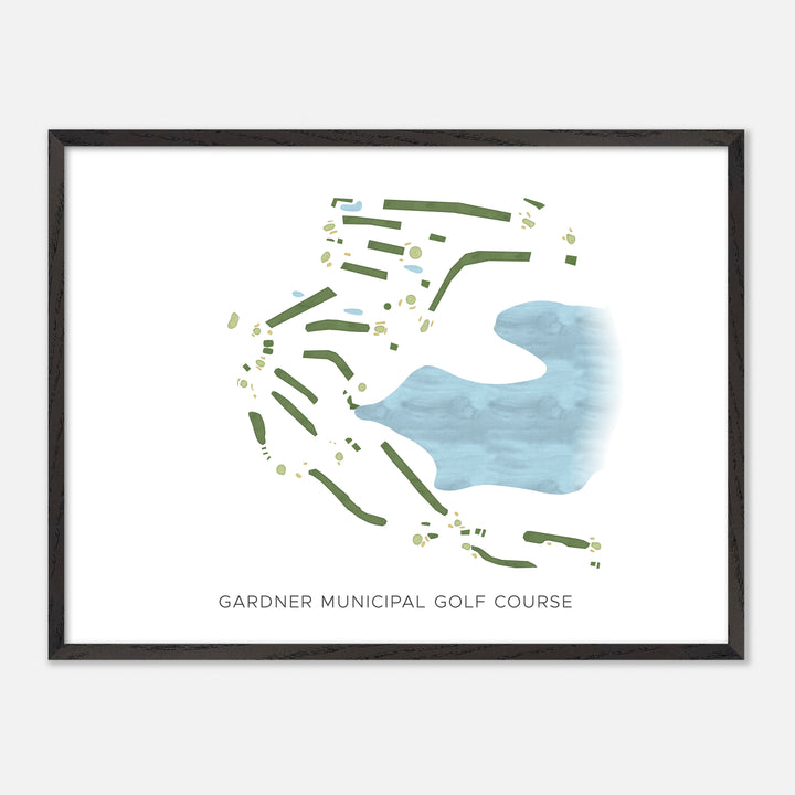 Print of Gardner Municipal Golf Course Modern Map
