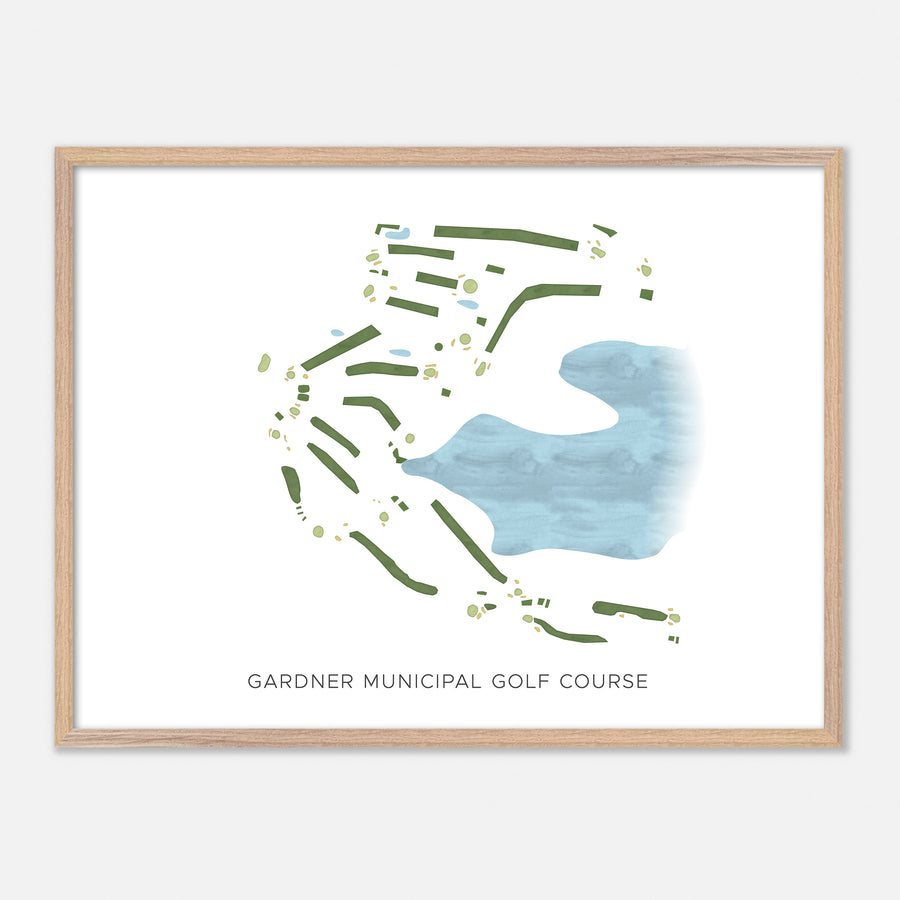 Print of Gardner Municipal Golf Course Modern Map