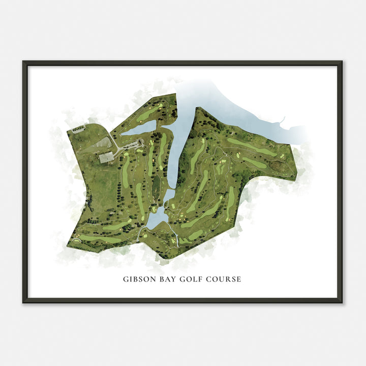 Print of Gibson Bay Golf Course Classic Map