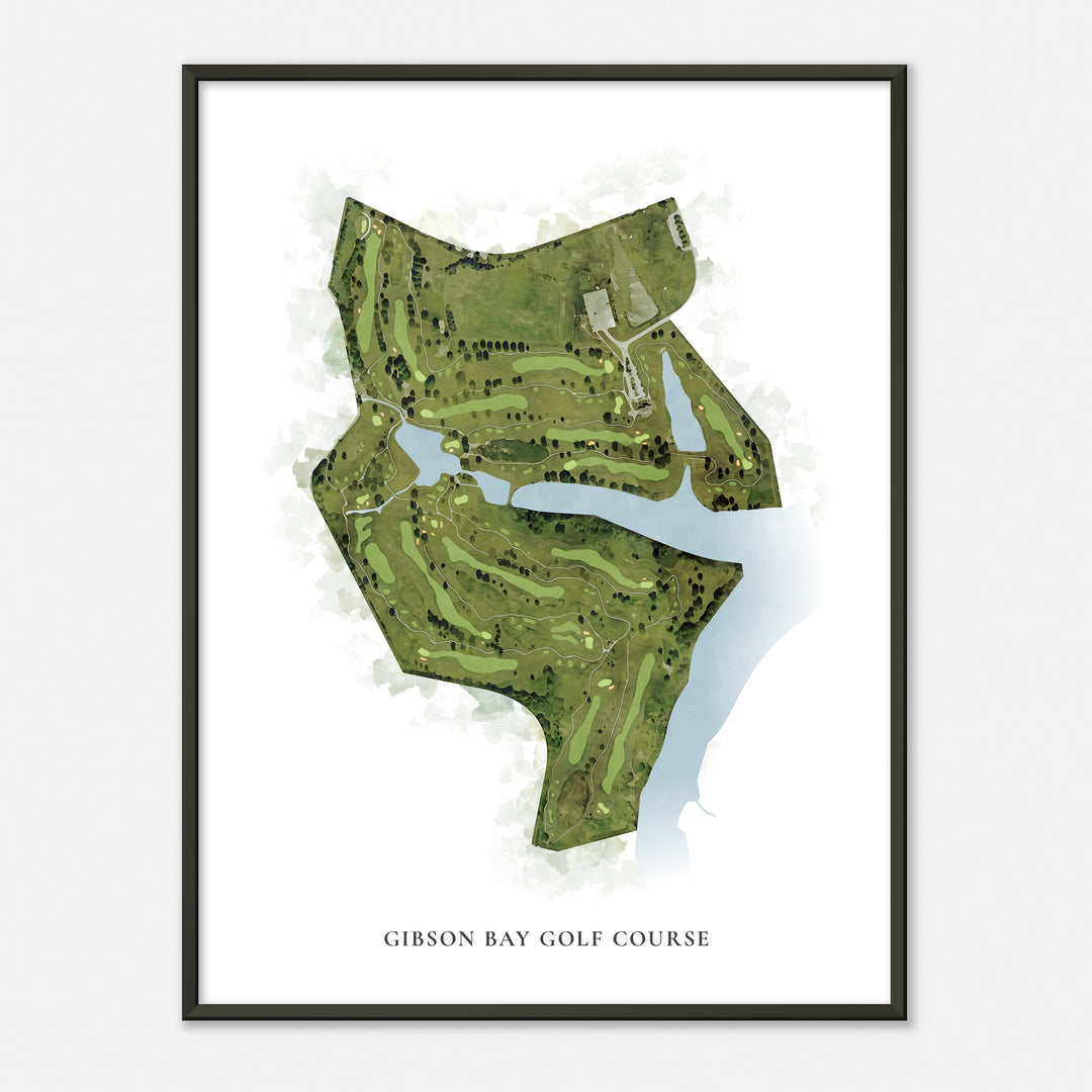 Print of Gibson Bay Golf Course Classic Map