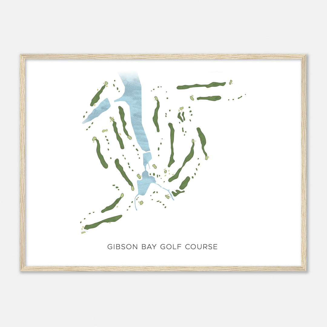 Print of Gibson Bay Golf Course Modern Map