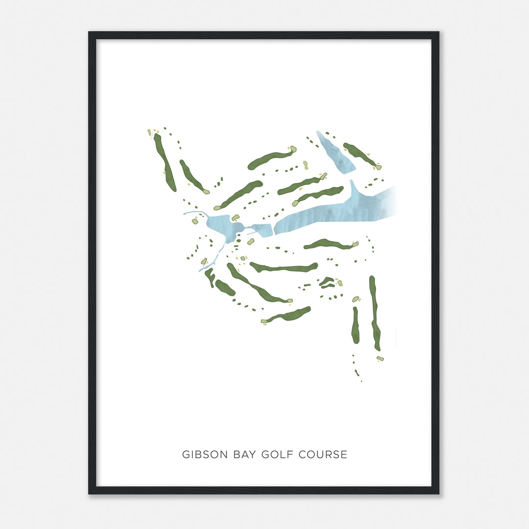 Print of Gibson Bay Golf Course Modern Map