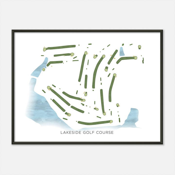 Print of Lakeside Golf Course Modern Map