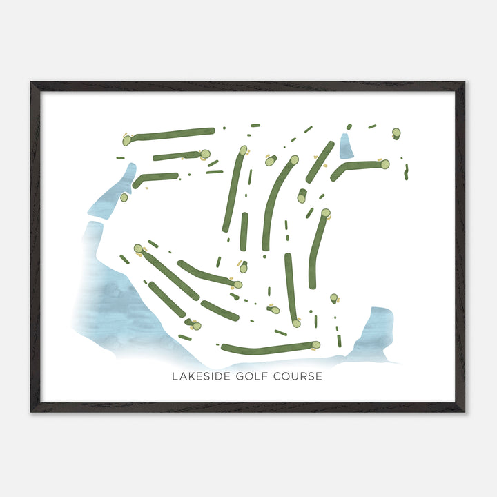 Print of Lakeside Golf Course Modern Map