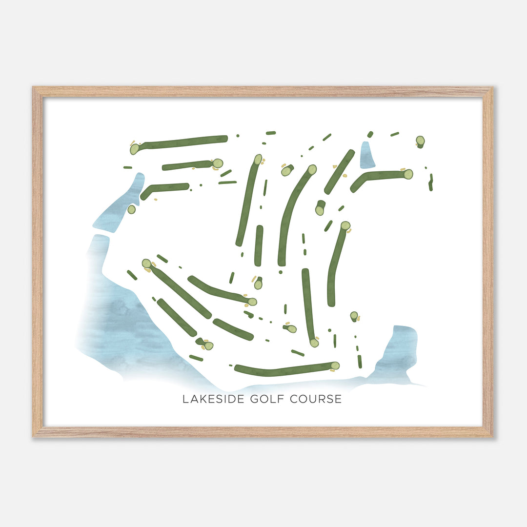 Print of Lakeside Golf Course Modern Map