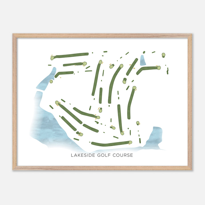 Print of Lakeside Golf Course Modern Map