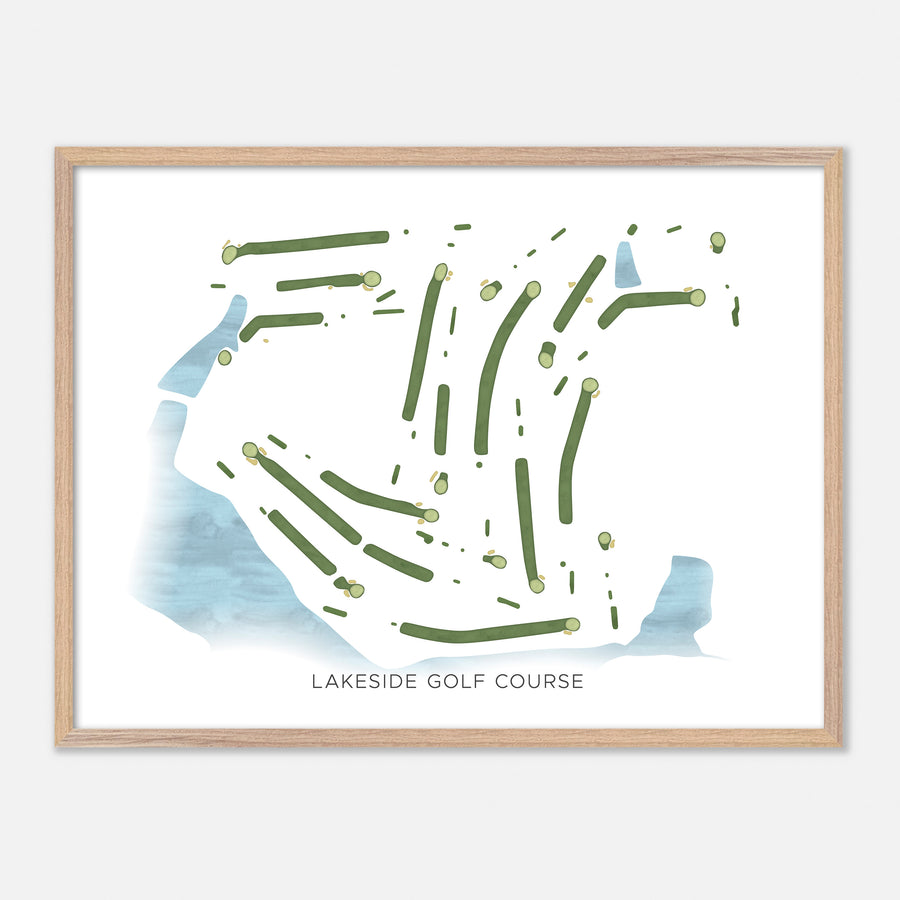 Print of Lakeside Golf Course Modern Map