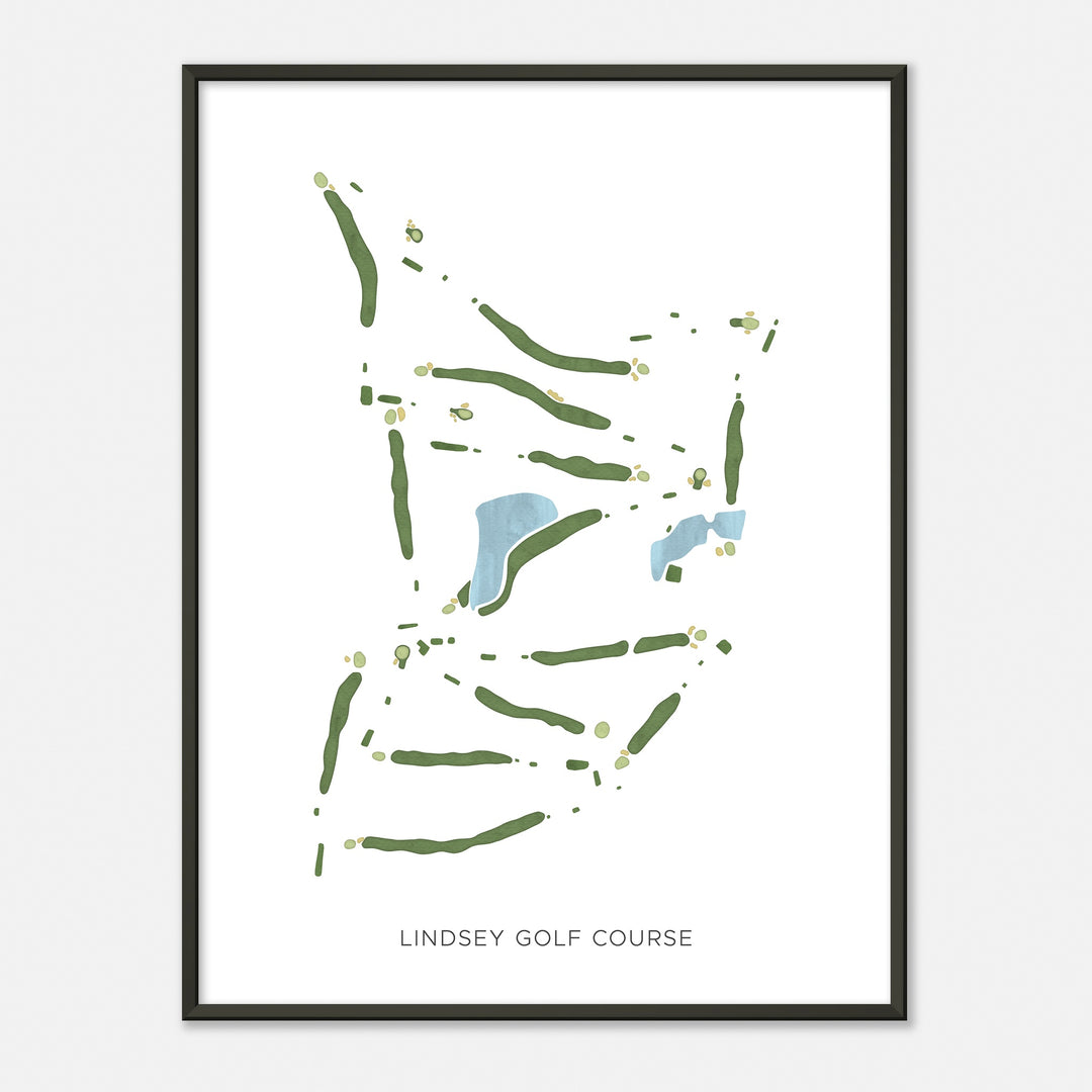 Print of Lindsey Golf Course Modern Map