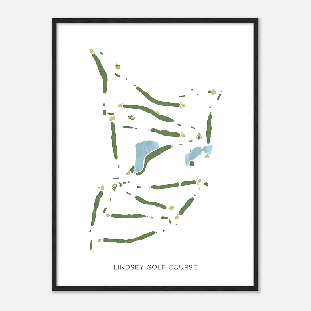 Print of Lindsey Golf Course Modern Map