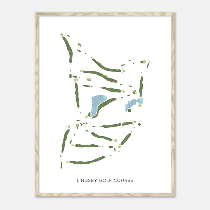 Print of Lindsey Golf Course Modern Map