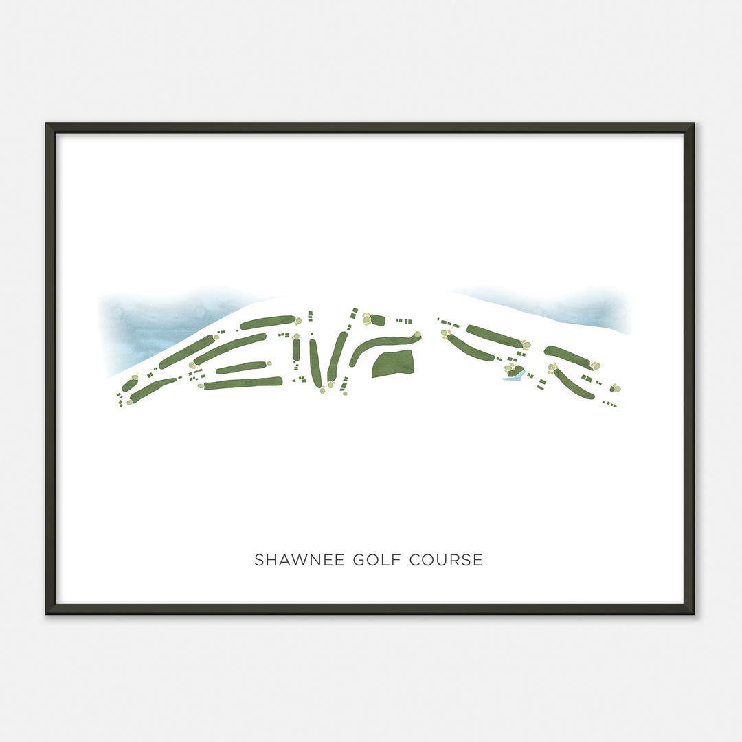 Print of Shawnee Golf Course Modern Map