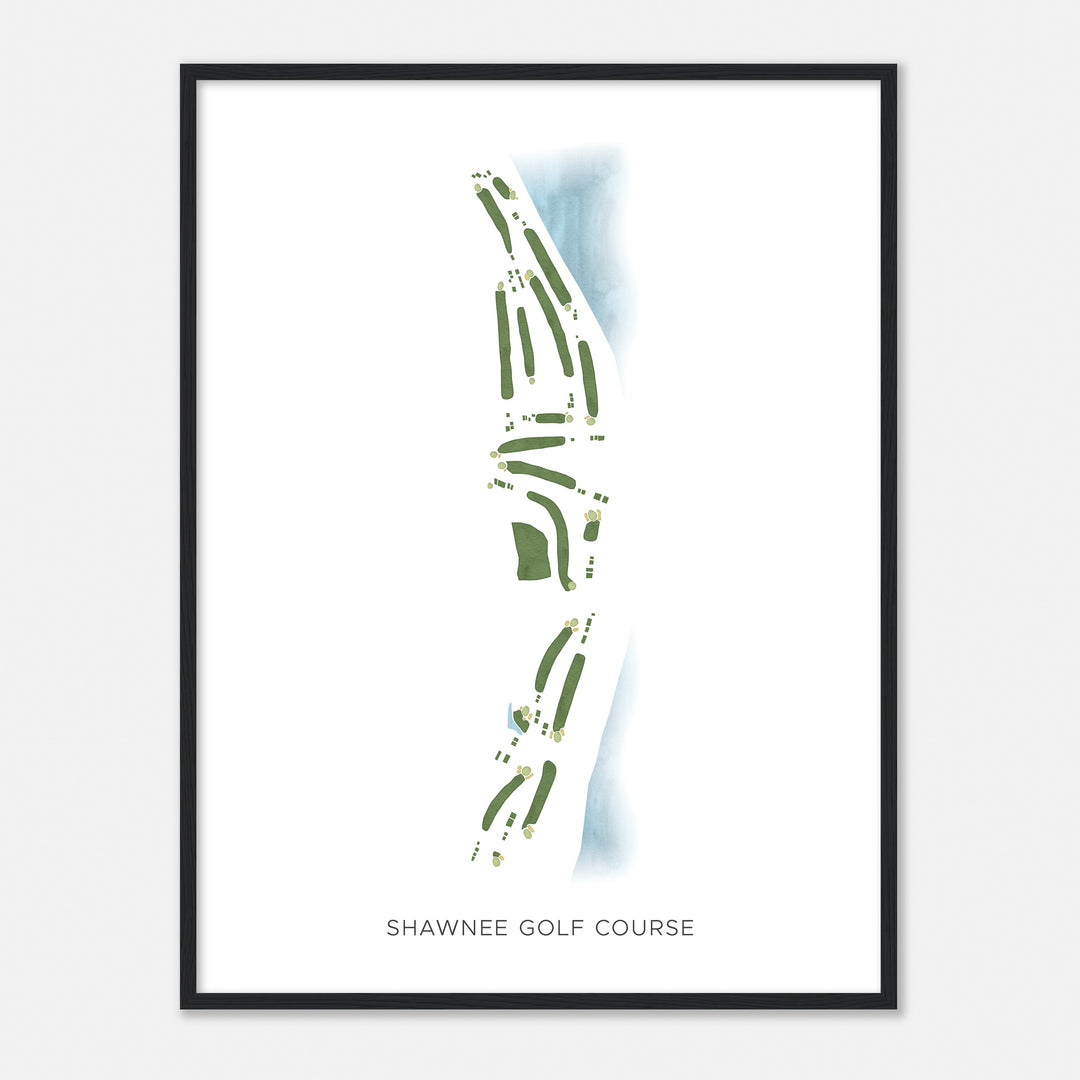 Print of Shawnee Golf Course Modern Map