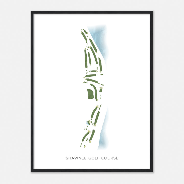 Print of Shawnee Golf Course Modern Map