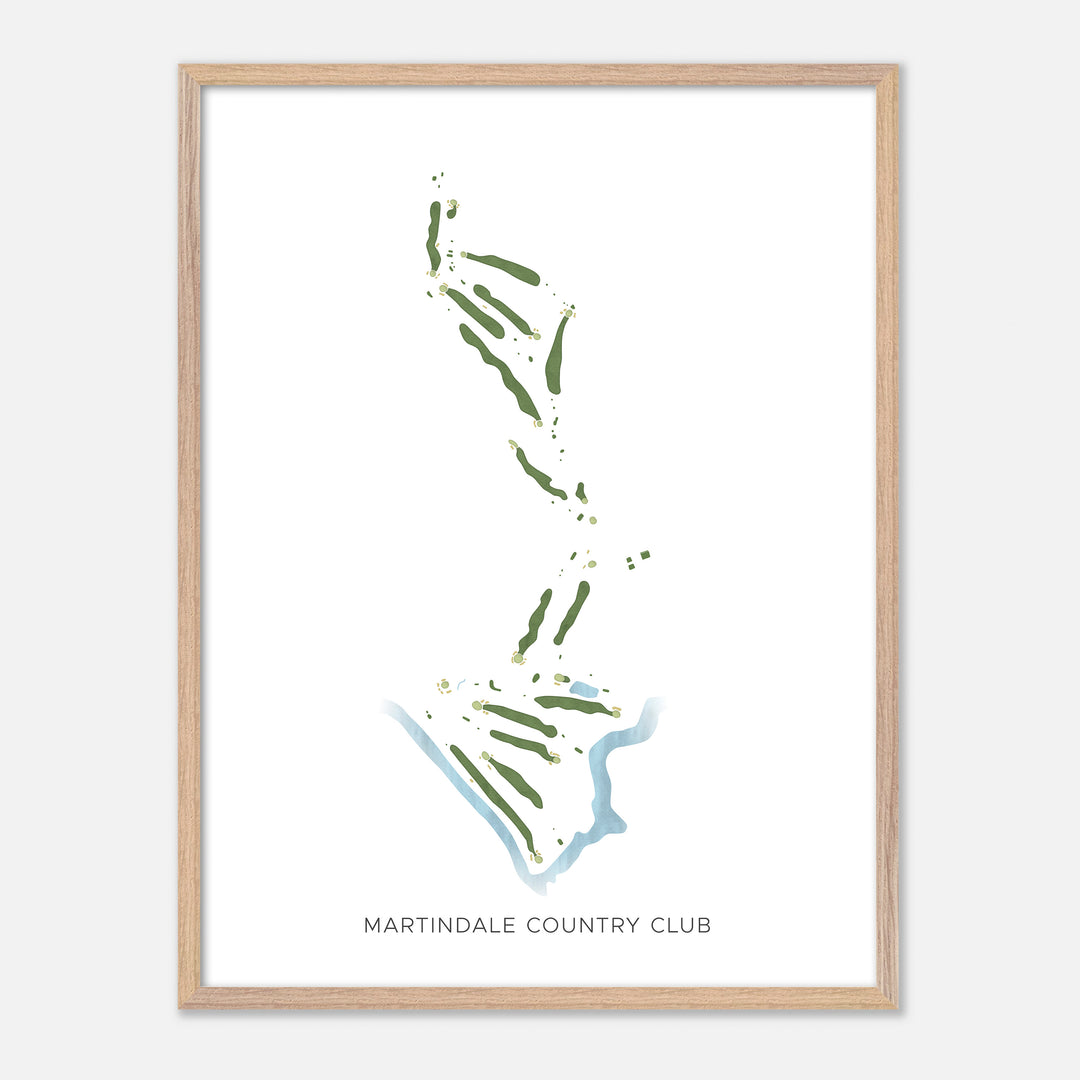 Print of Martindale Country Club Modern Map