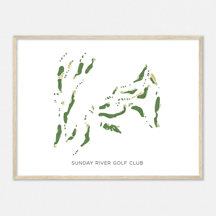 Print of Sunday River Golf Club Modern Map