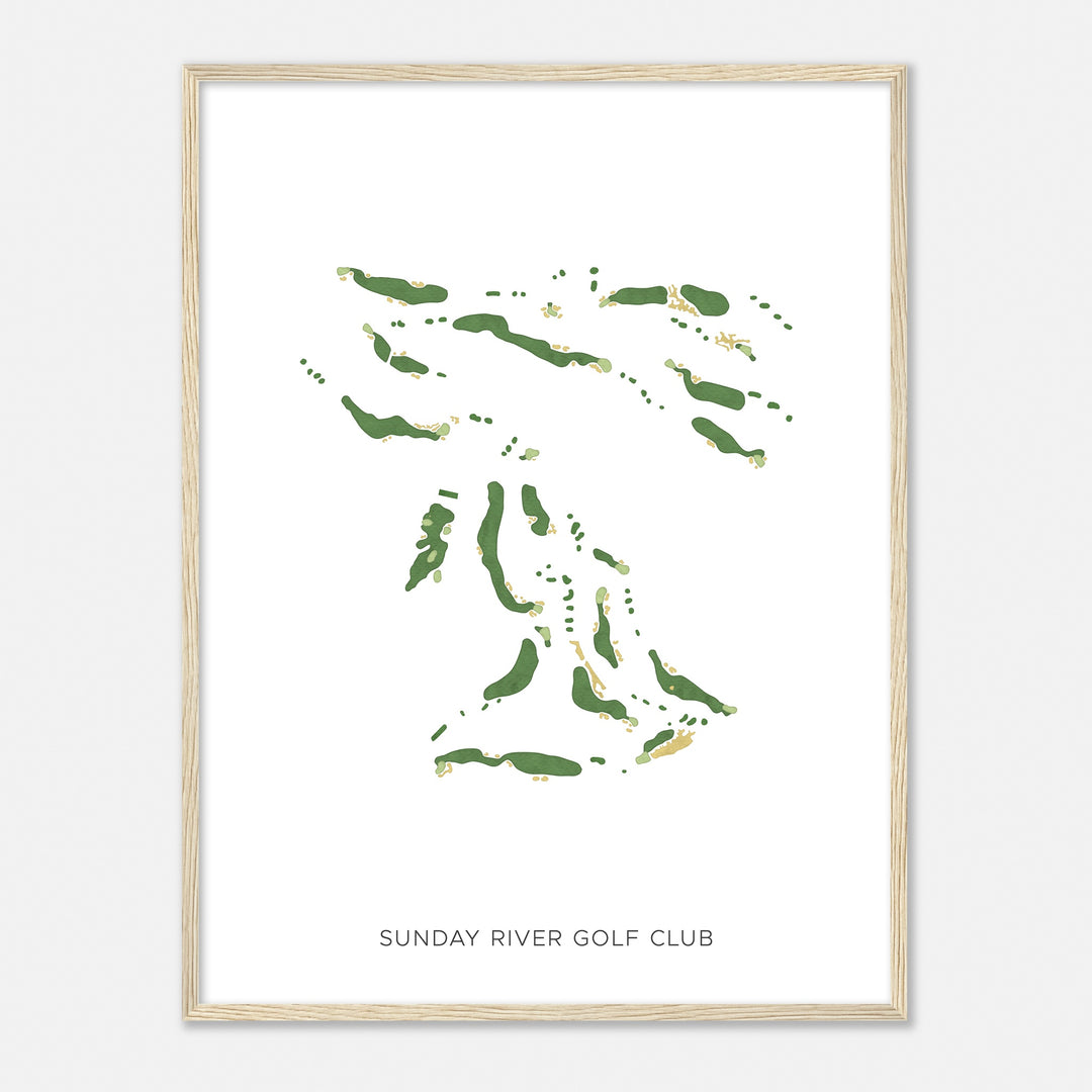 Print of Sunday River Golf Club Modern Map