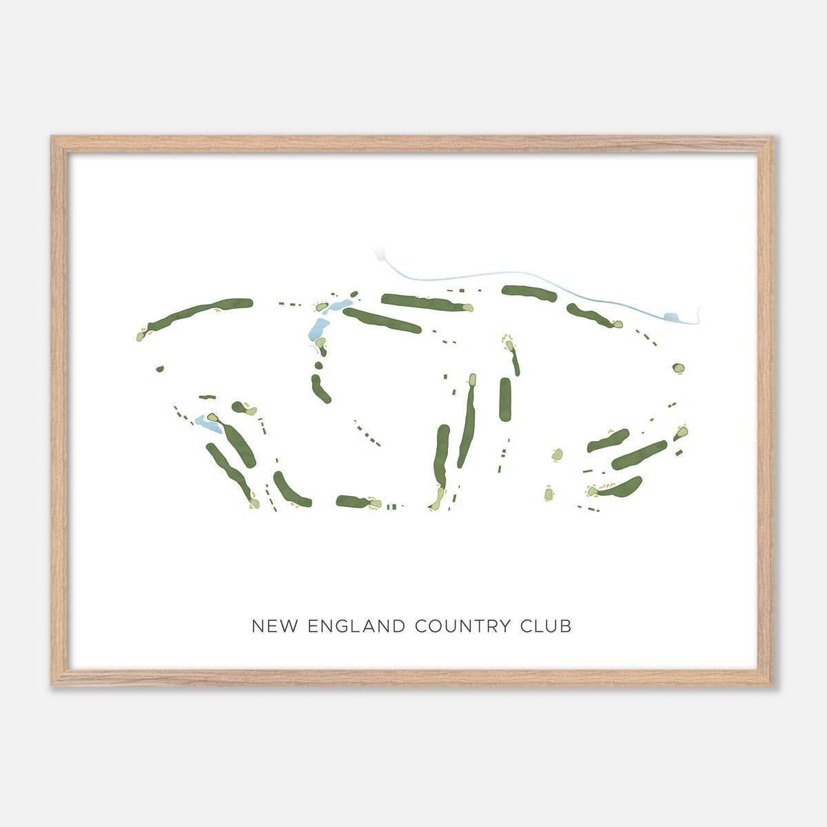 Print of New England Country Club Modern Map