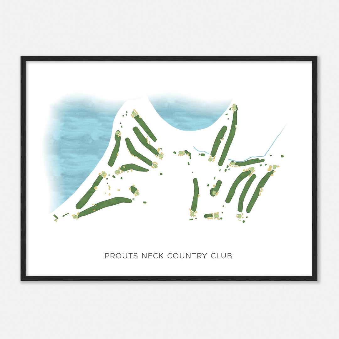 Print of Prouts Neck Country Club Modern Map