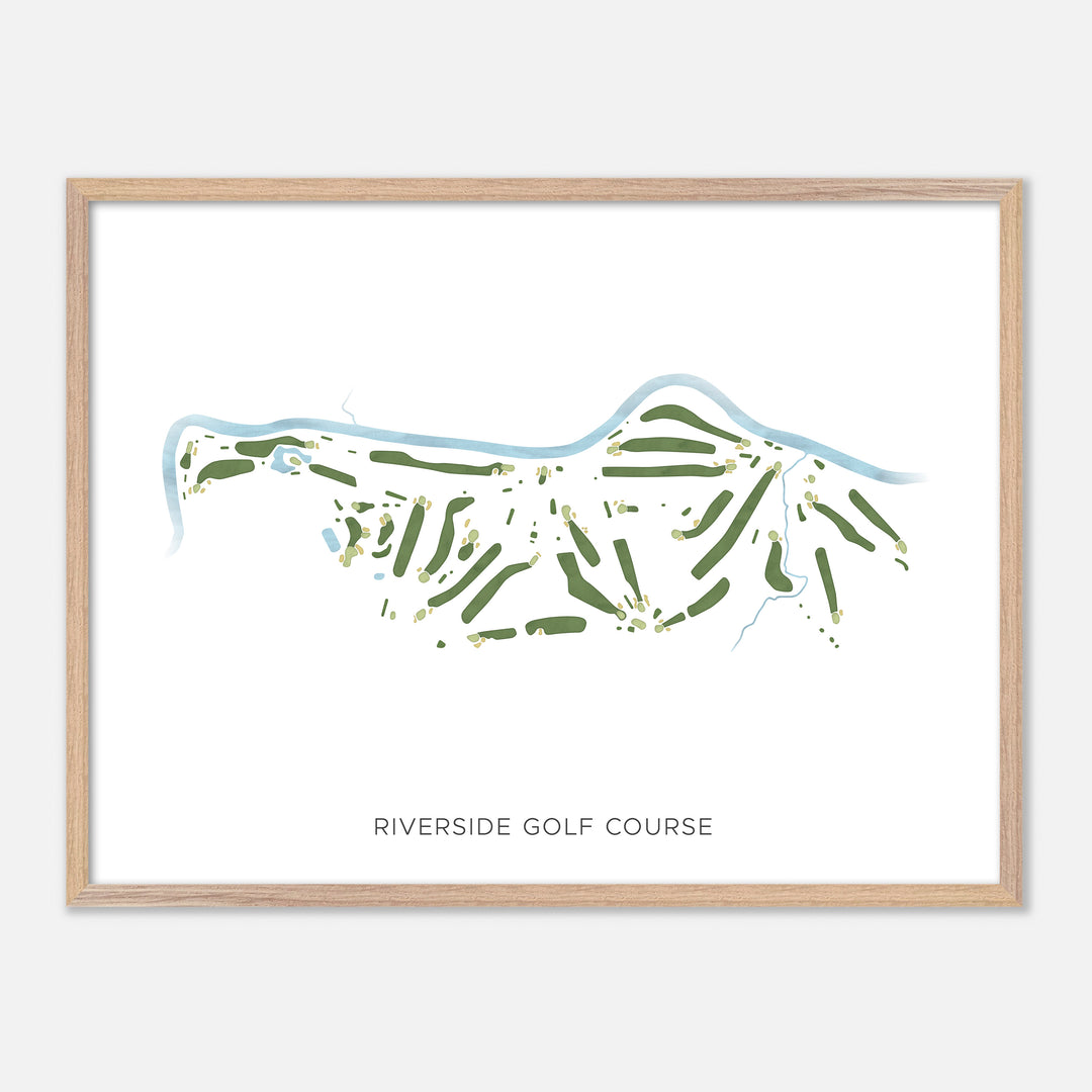 Print of Riverside Golf Course Modern Map
