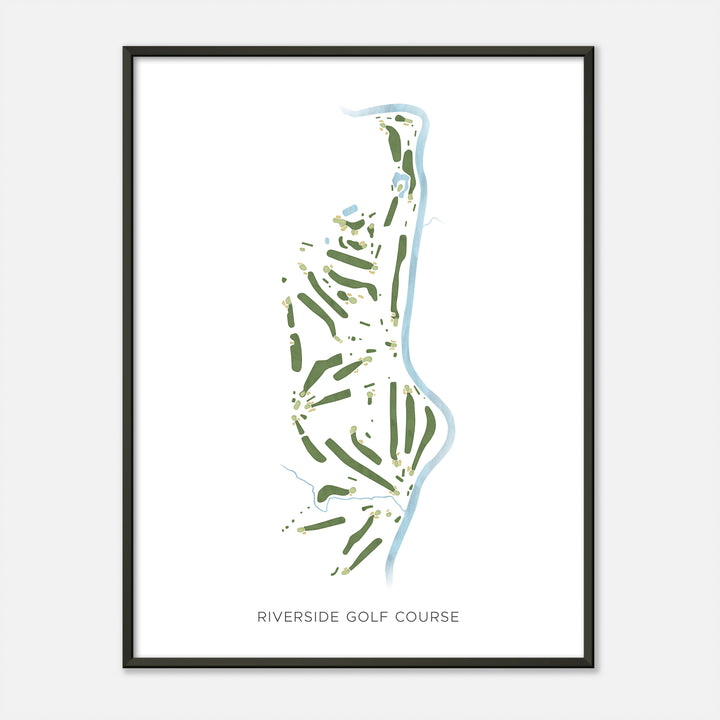 Print of Riverside Golf Course Modern Map