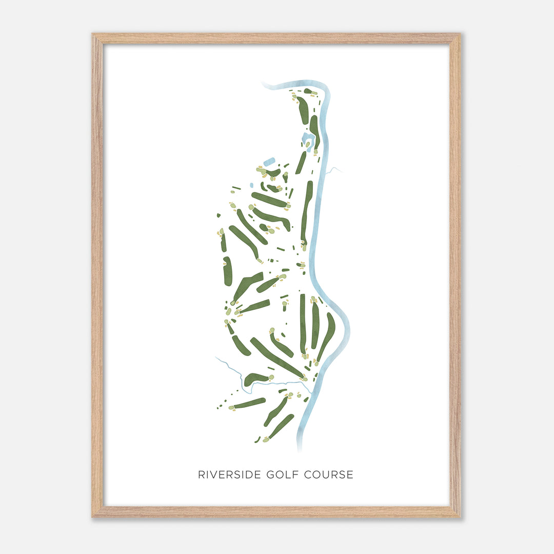 Print of Riverside Golf Course Modern Map