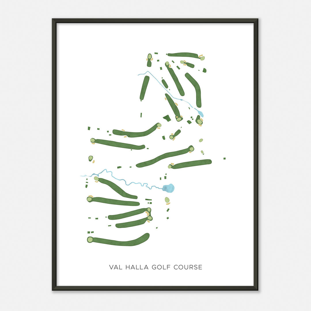 Print of Val Halla Golf Course Modern Map