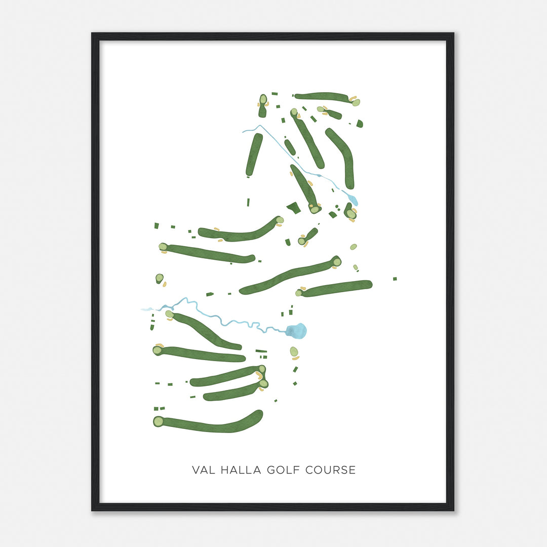 Print of Val Halla Golf Course Modern Map