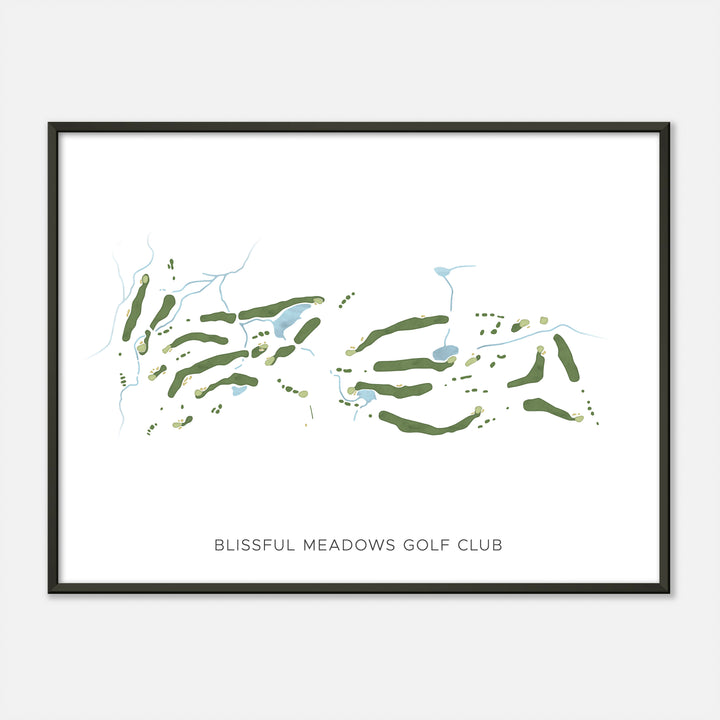 Print of Blissful Meadows Golf Club Modern Map