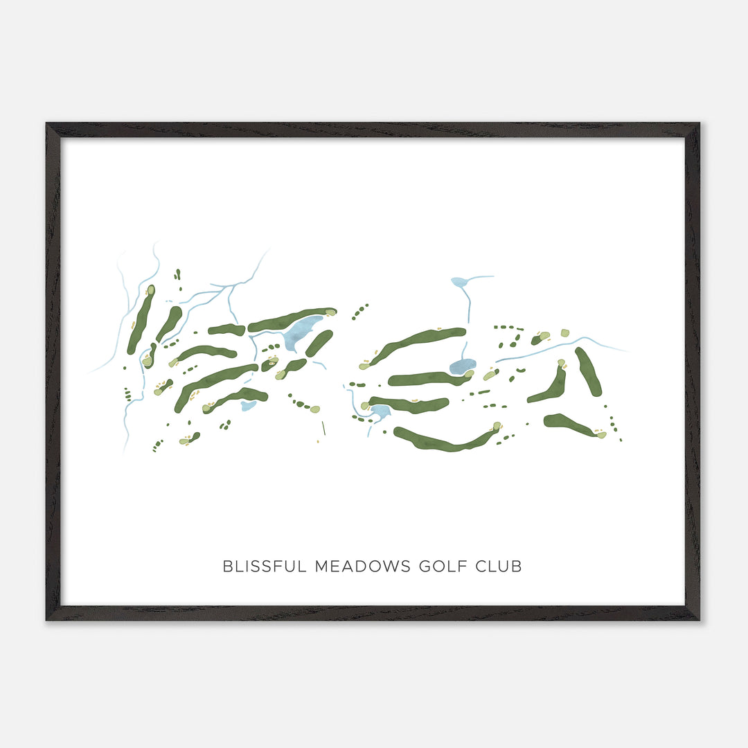Print of Blissful Meadows Golf Club Modern Map