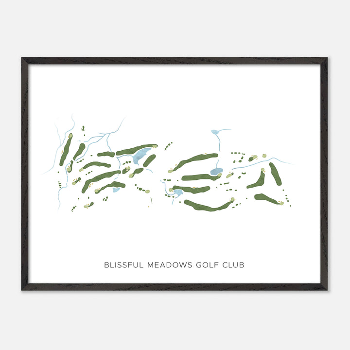 Print of Blissful Meadows Golf Club Modern Map