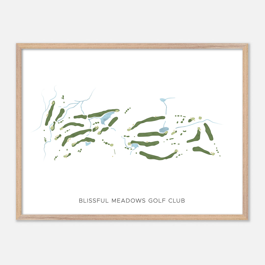 Print of Blissful Meadows Golf Club Modern Map