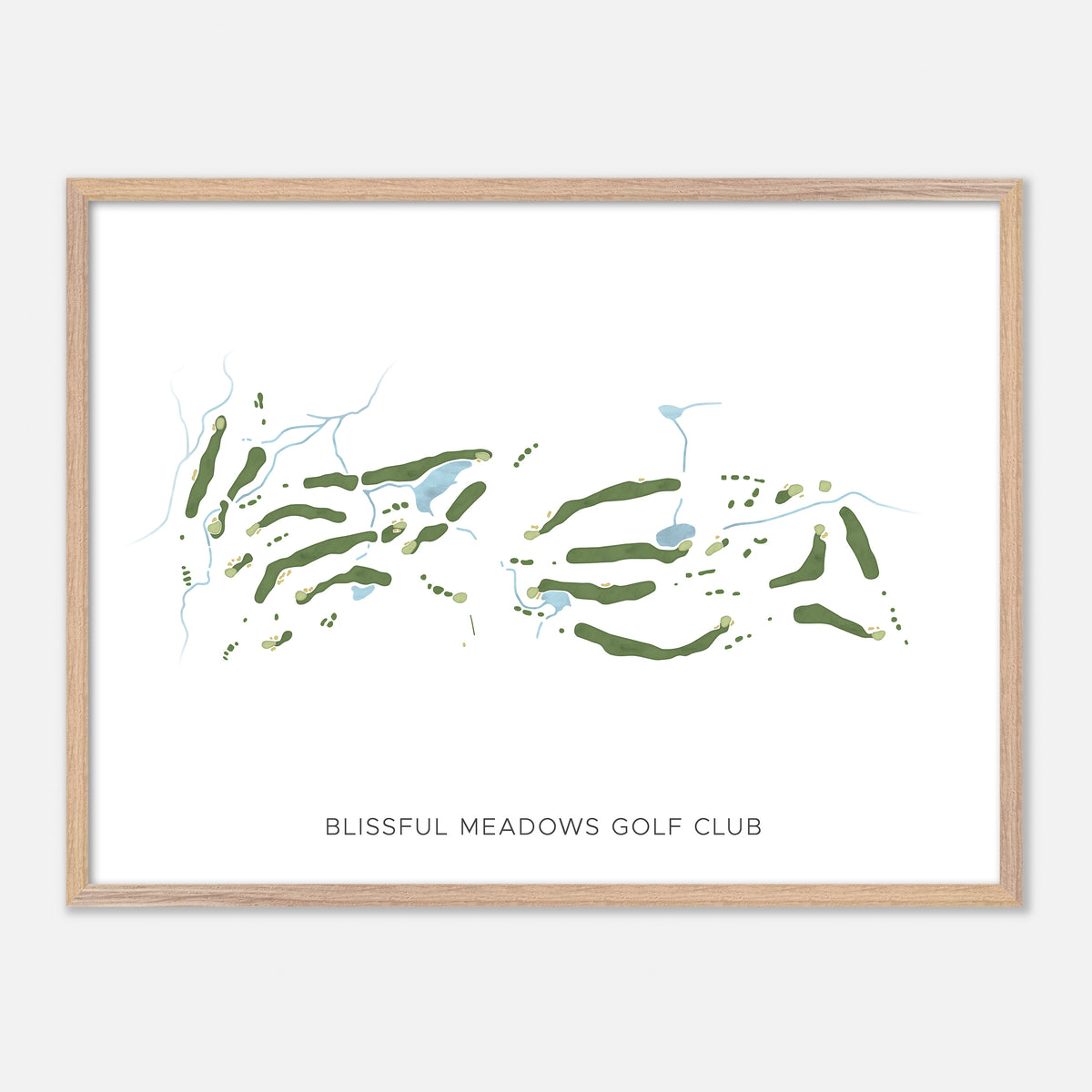 Print of Blissful Meadows Golf Club Modern Map