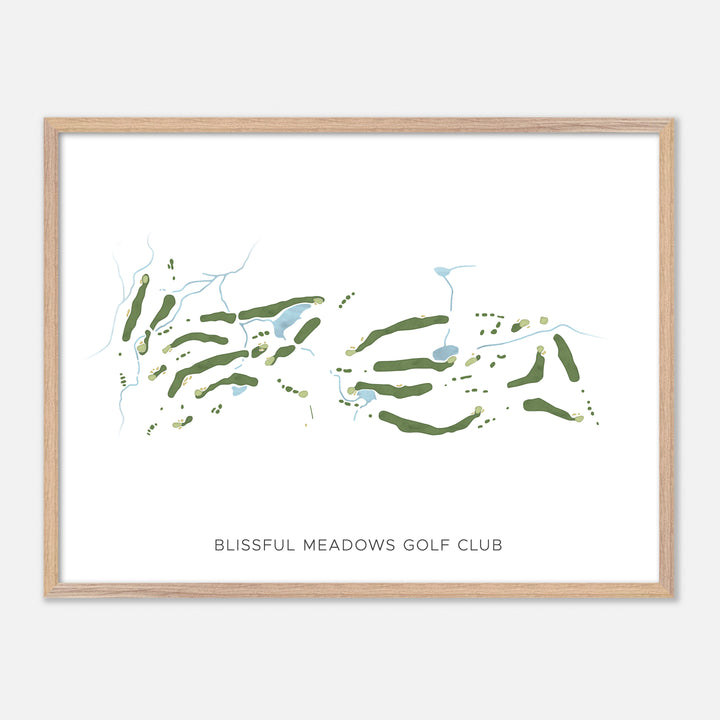 Print of Blissful Meadows Golf Club Modern Map