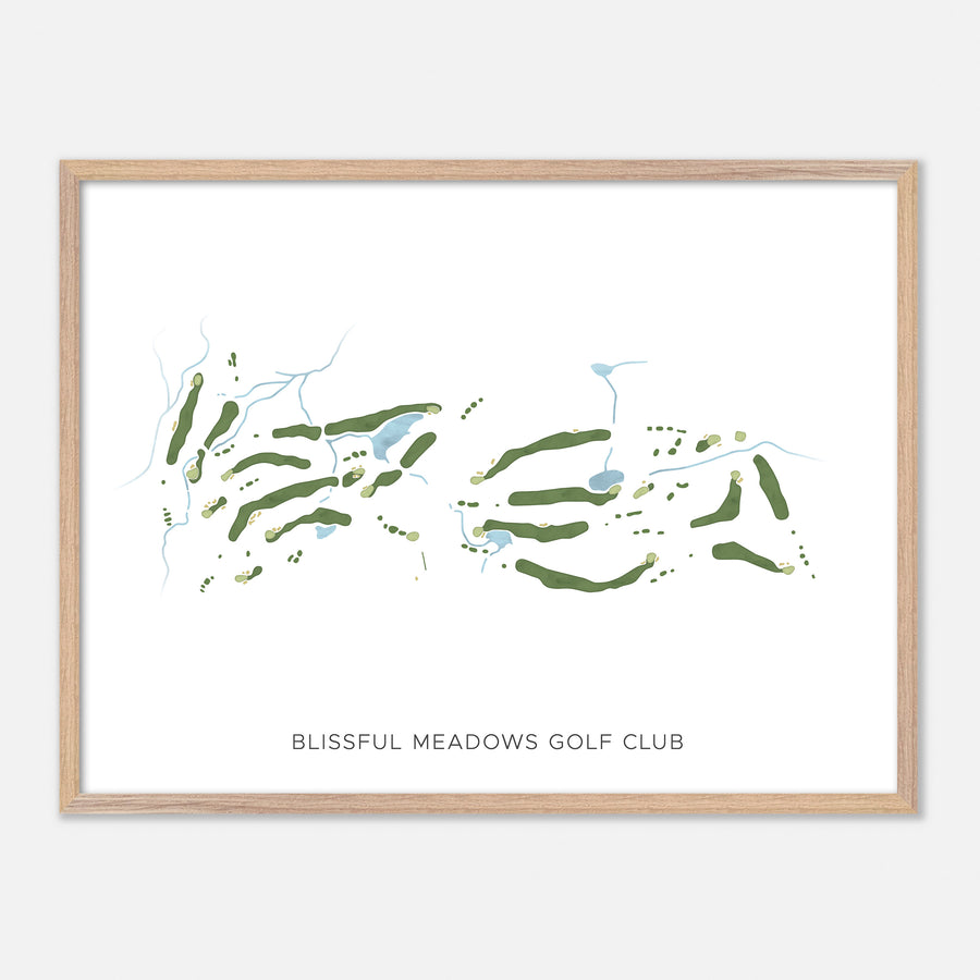 Print of Blissful Meadows Golf Club Modern Map