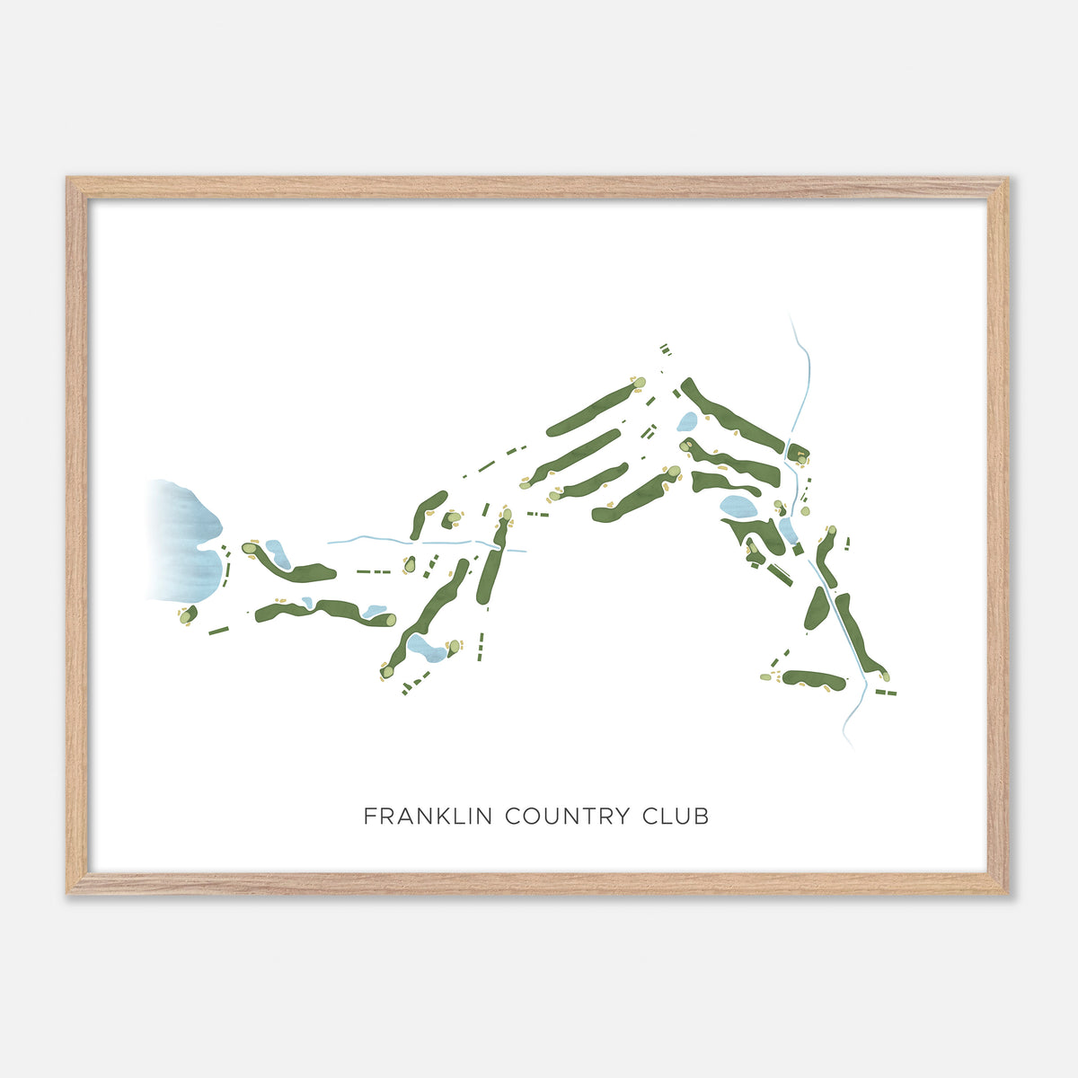 Print of Franklin Country Club Modern Map