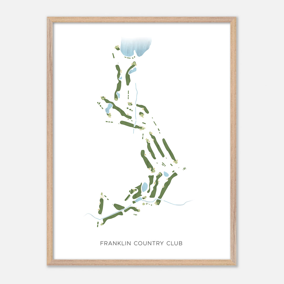 Print of Franklin Country Club Modern Map